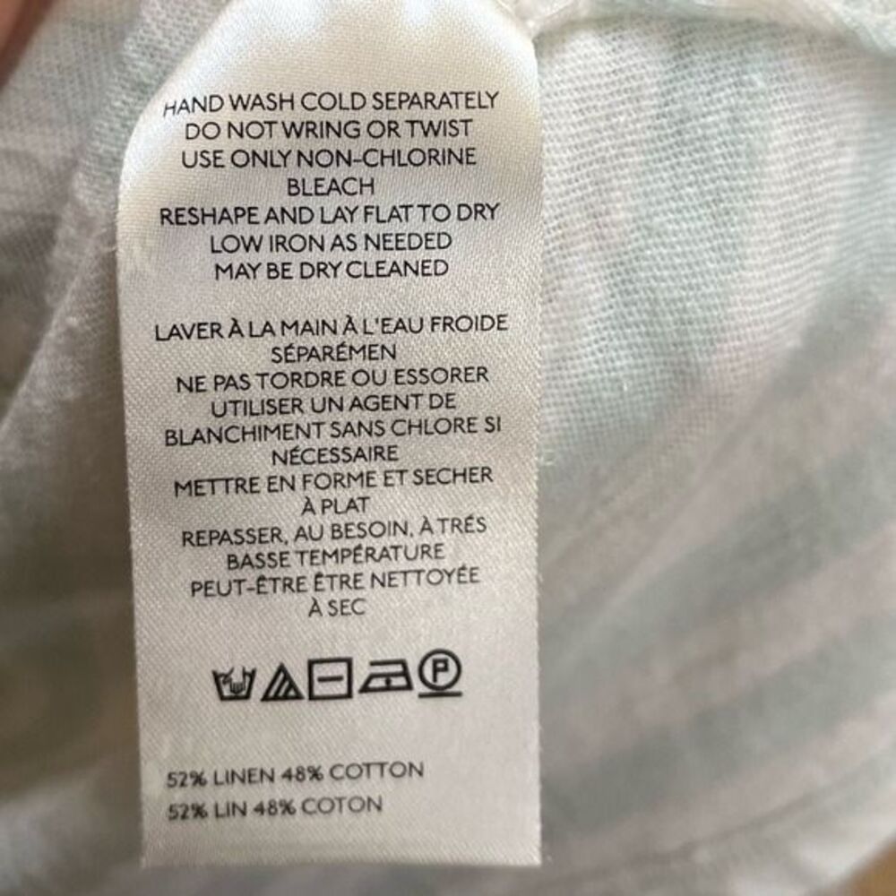 Free People All I Need Striped Short-Sleeve T-Shirt white aqua medium linen - Picture 8 of 12